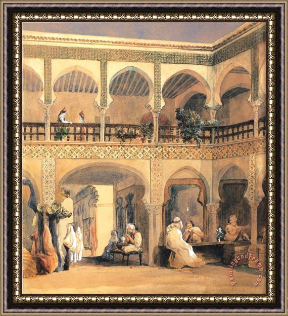 Theodore Chasseriau Bazaar in Orleans Framed Painting