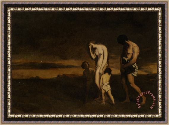 Theodore Chasseriau Punishment of Cain Framed Print