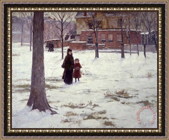 Theodore Clement Steele 16th Street, Indianapolis (winter Morning) Framed Painting