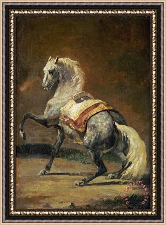Theodore Gericault Dappled Grey Horse Framed Painting