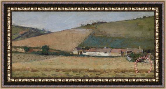 Theodore Robinson A Farm Among Hills Framed Painting