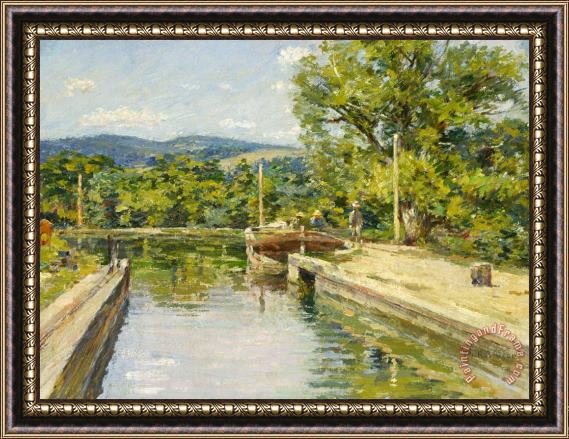Theodore Robinson Canal Scene Framed Painting