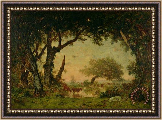 Theodore Rousseau The Edge of the Forest at Fontainebleau Framed Painting