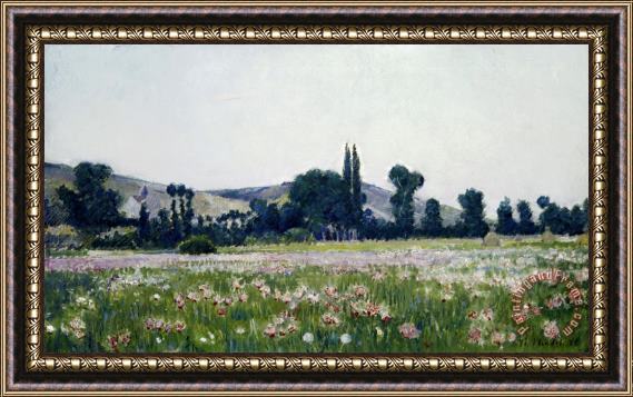 Theodore Wendel Flowering Fields, Giverny Framed Painting