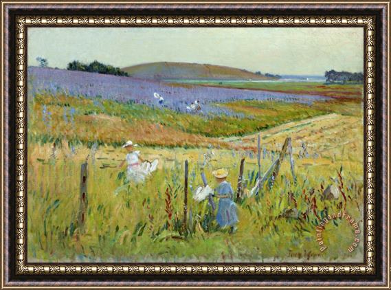 Theodore Wendel The Butterfly Catchers Framed Painting