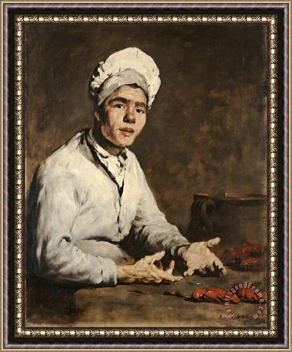 Theodule Augustin Ribot The Young Chef (le Cuisinier Aux Ecrevisses) Framed Painting
