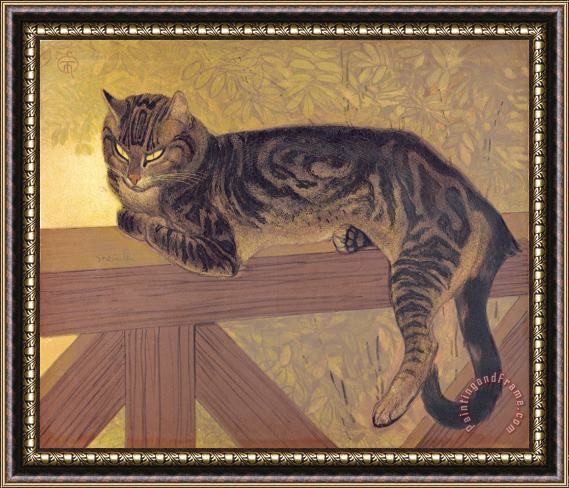 Theophile Alexandre Steinlen L'ete = Chat Sur Une Balustrade Framed Painting