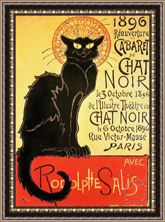 Theophile Alexandre Steinlen Reopening Of The Chat Noir Cabaret Framed Painting