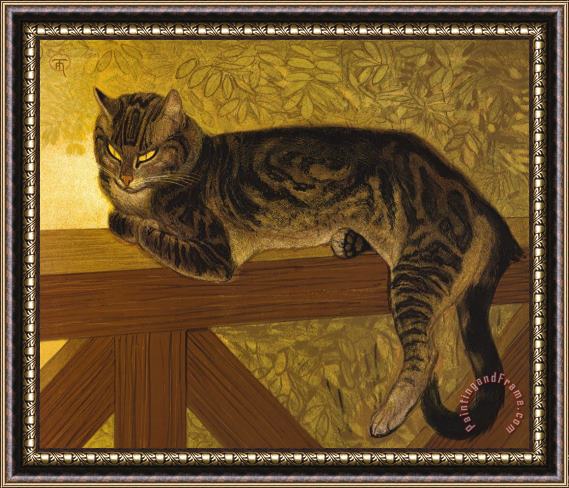 Theophile Alexandre Steinlen Summer: Cat on a Balustrade Framed Print