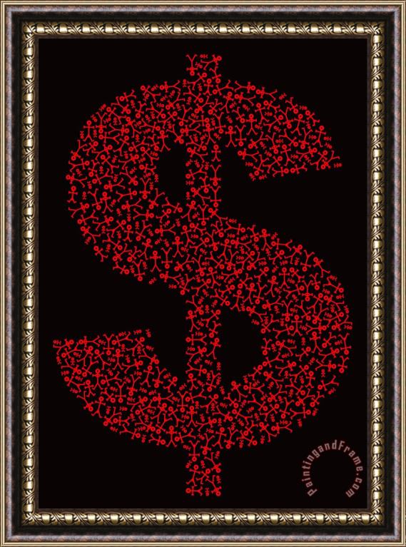 Thisisnotme Dollar People Icon Framed Painting