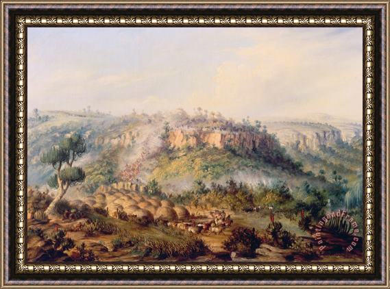 Thomas Baines Attack on Stocks Kraall in the Fish River Bush Framed Print