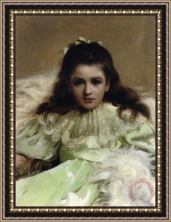Thomas Benjamin Kennington Anne As Alice in Wonderland Framed Painting