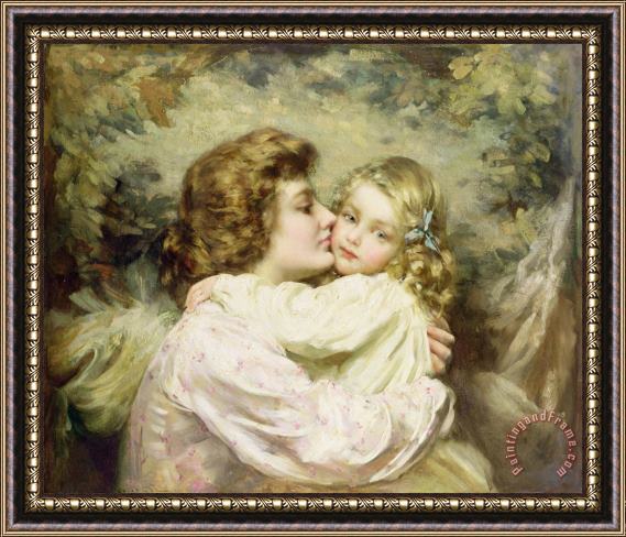 Thomas Benjamin Kennington Mother and Daughter Framed Painting