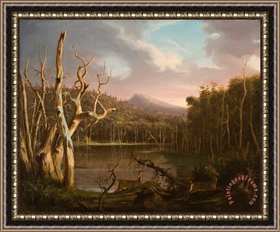 Thomas Cole Lake with Dead Trees Framed Painting