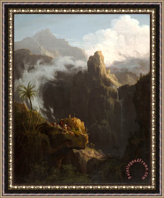 Thomas Cole Landscape, Composition, St. John in The Wilderness Framed Painting