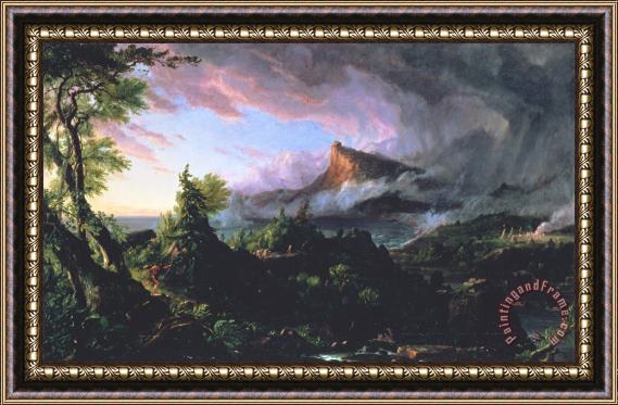 Thomas Cole The Course of Empire - The Savage State Framed Print