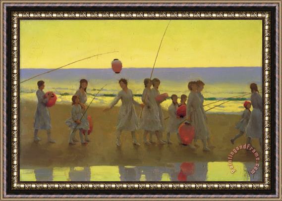 Thomas Cooper Gotch The Sand Bar Framed Painting