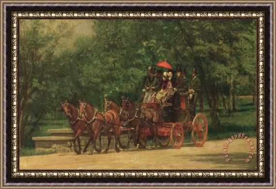 Thomas Cowperthwait Eakins The Fairman Rogers Coach and Four Framed Painting