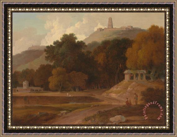 Thomas Daniell Hilly Landscape in India Framed Print