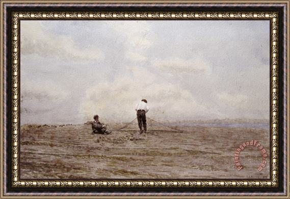 Thomas Eakins Tending The Fishing Nets Framed Painting
