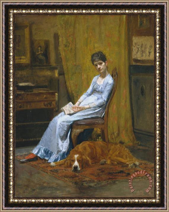 Thomas Eakins The Artist's Wife And His Setter Dog Framed Painting