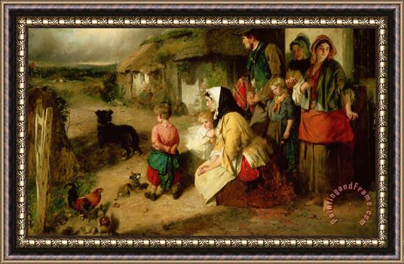 Thomas Faed The First Break In The Family Framed Print