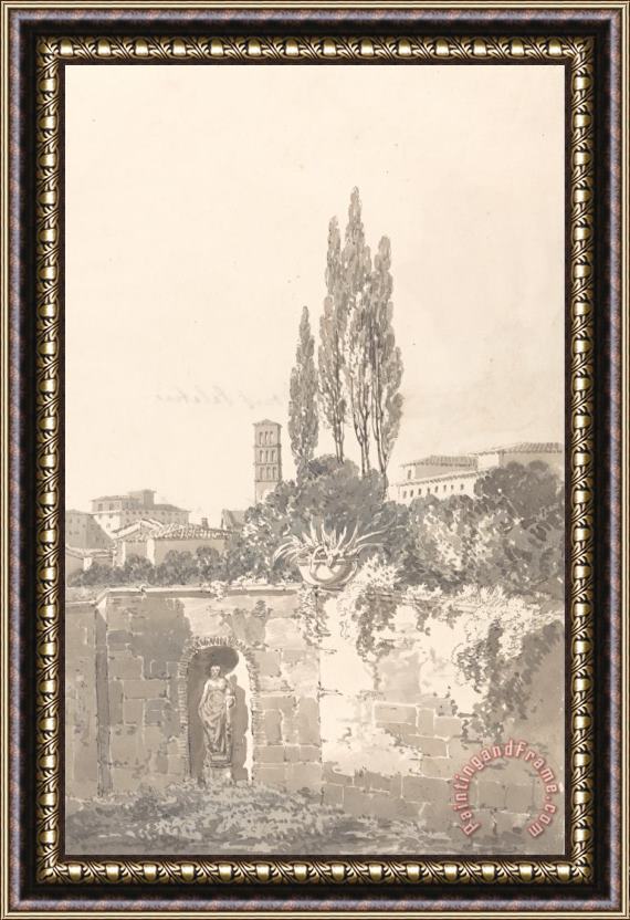 Thomas Girtin In The Farnese Gardens, Rome Framed Print