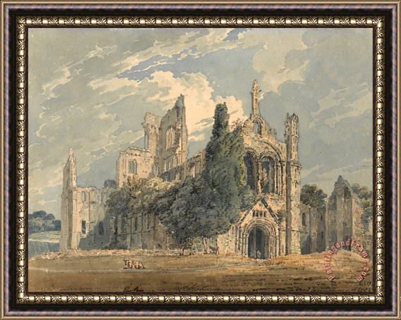 Thomas Girtin Kirkstall Abbey From The N.w. Framed Painting