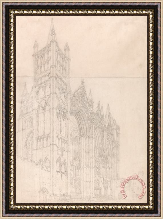 Thomas Girtin Peterborough Cathedral, Cambridgeshire Framed Painting