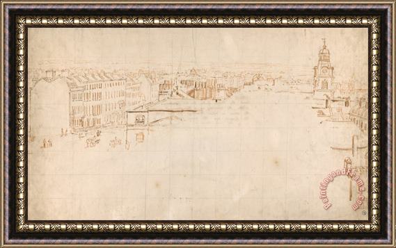 Thomas Girtin Sketch for The Eidometropolis Panorama, Great Surrey Street And Christchurch, Southwark Framed Painting