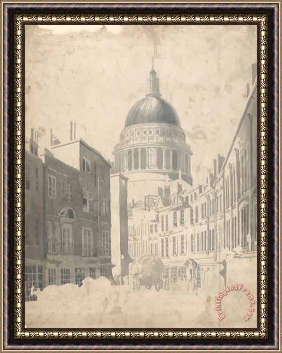 Thomas Girtin St. Paul's Cathedral, From St. Martin's Le Grand, London Framed Painting