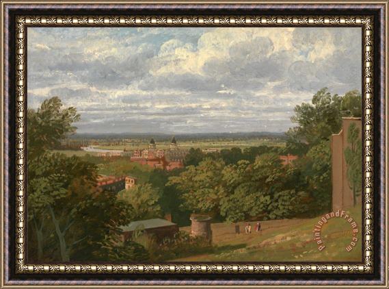 Thomas Hofland Greenwich Hospital From The Observatory with a Distant View of London Framed Print