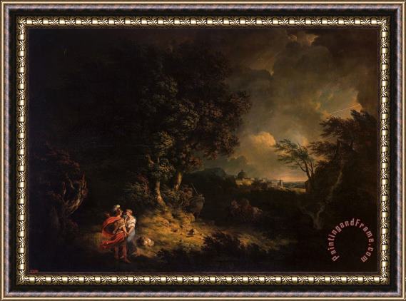 Thomas Jones Landscape with Dido And Aeneas Framed Painting