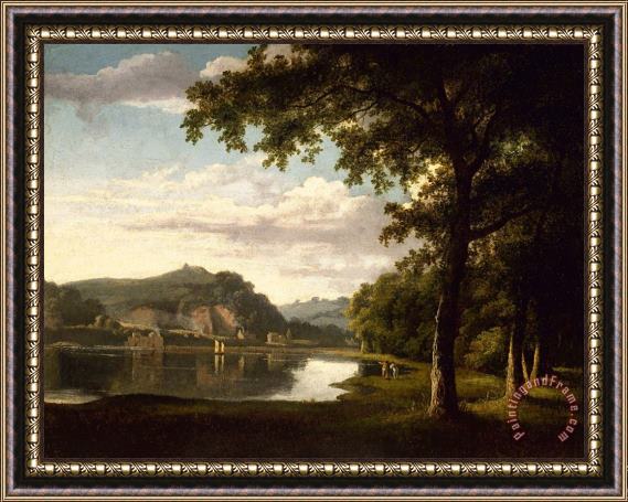 Thomas Jones Landscape with View on The River Wye Framed Print