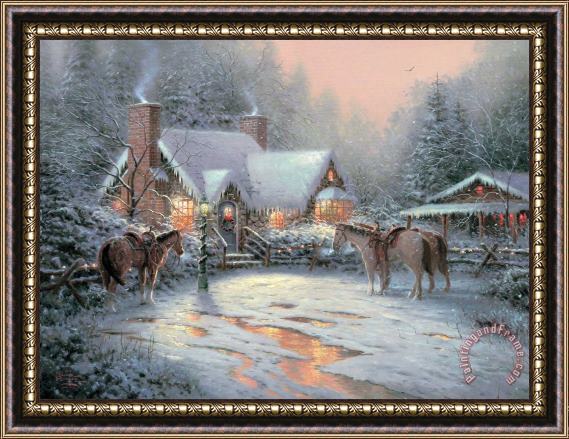 Thomas Kinkade A Christmas Welcome Framed Painting