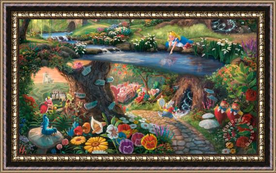 Thomas Kinkade Alice in Wonderland 2 Framed Painting