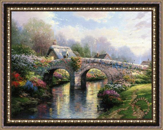 Thomas Kinkade Blossom Bridge Framed Print