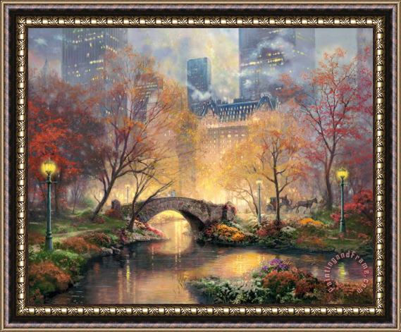 Thomas Kinkade Central Park in The Fall Framed Print
