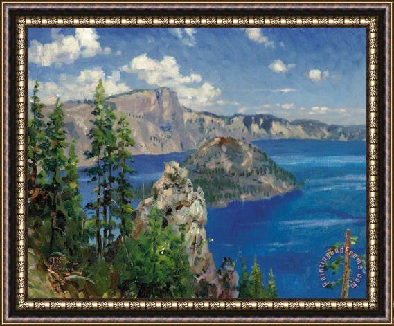 Thomas Kinkade Crater Lake Framed Painting