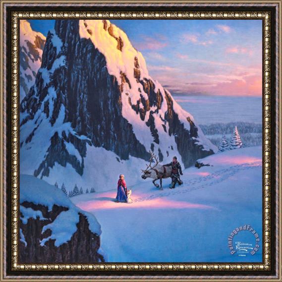 Thomas Kinkade Disney Frozen Framed Painting