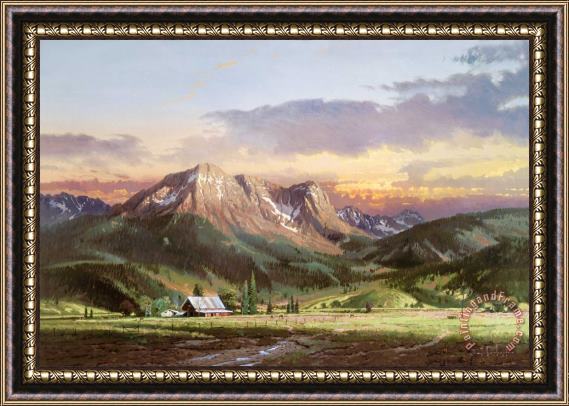 Thomas Kinkade Dusk in The Valley Framed Painting