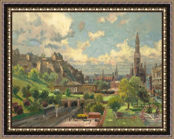 Thomas Kinkade Edinburgh, Scotland Framed Painting