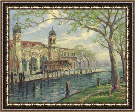 Thomas Kinkade Ellis Island Framed Painting