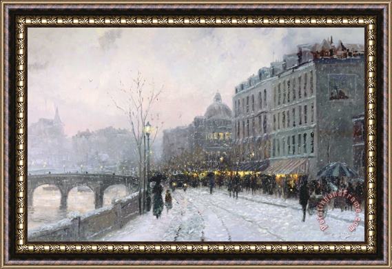 Thomas Kinkade Evening on The Seine Framed Painting