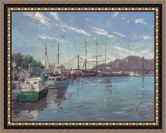 Thomas Kinkade Fisherman's Wharf, Marina Framed Painting