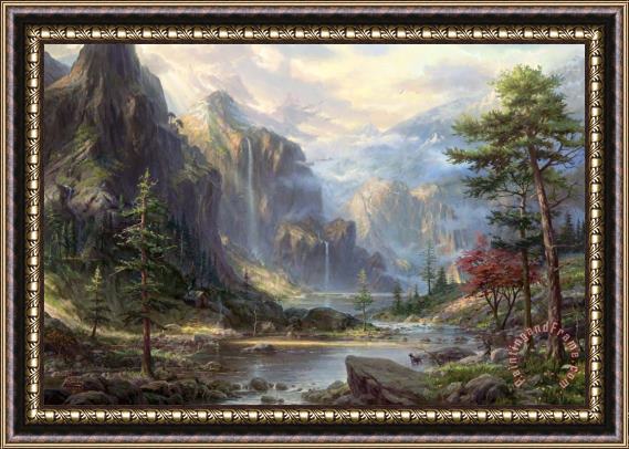 Thomas Kinkade High Country Wilderness Framed Painting