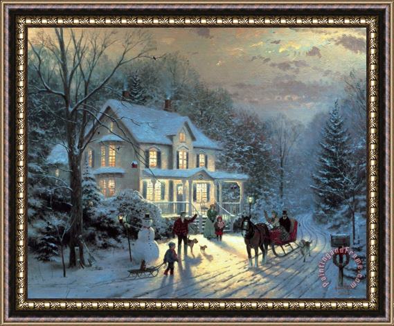 Thomas Kinkade Home for The Holidays Framed Painting