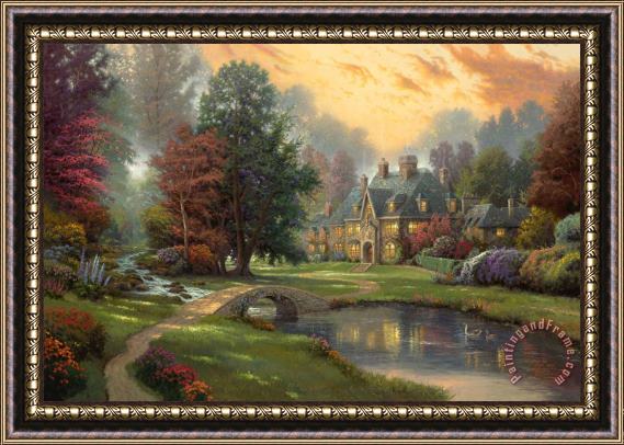 Thomas Kinkade Lakeside Manor Framed Print