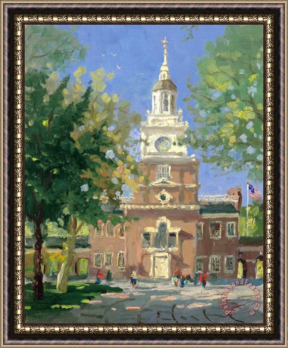 Thomas Kinkade Liberty Plaza, Philadelphia Framed Painting