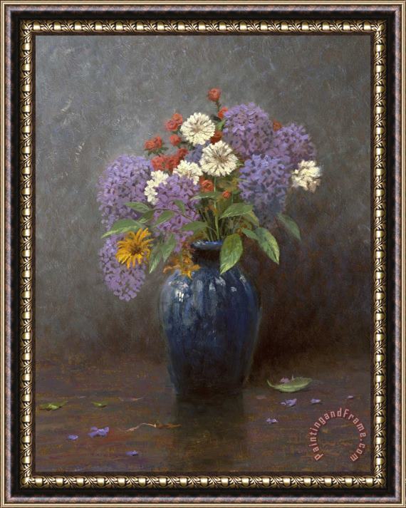 Thomas Kinkade Lilac Bouquet Framed Painting